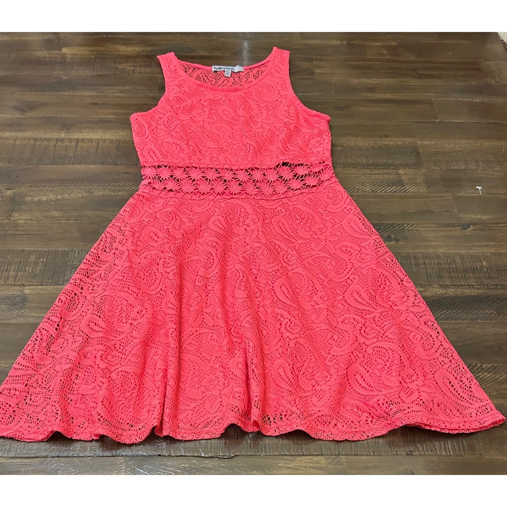 Bailey Blue Lace Fit and Flare Dress Small Coral Pink